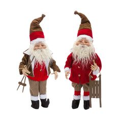 Vintage-Elf-Santa-Figurine-with-Sled-and-Ski-Accents-(Set-of-2)-Decor