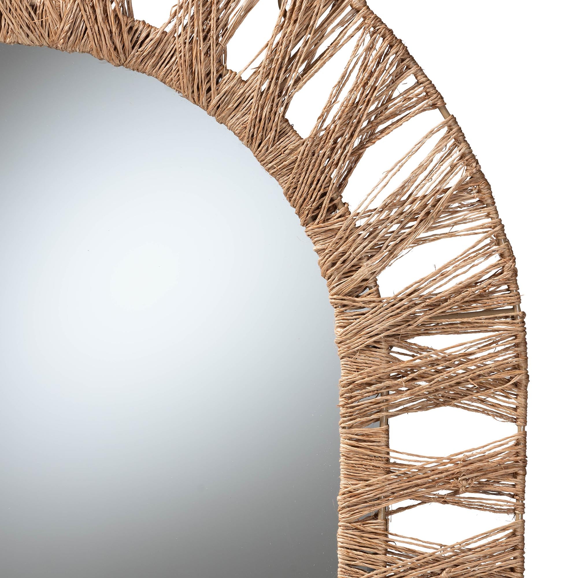 Naomi Metal and Seagrass Accent Wall Mirror