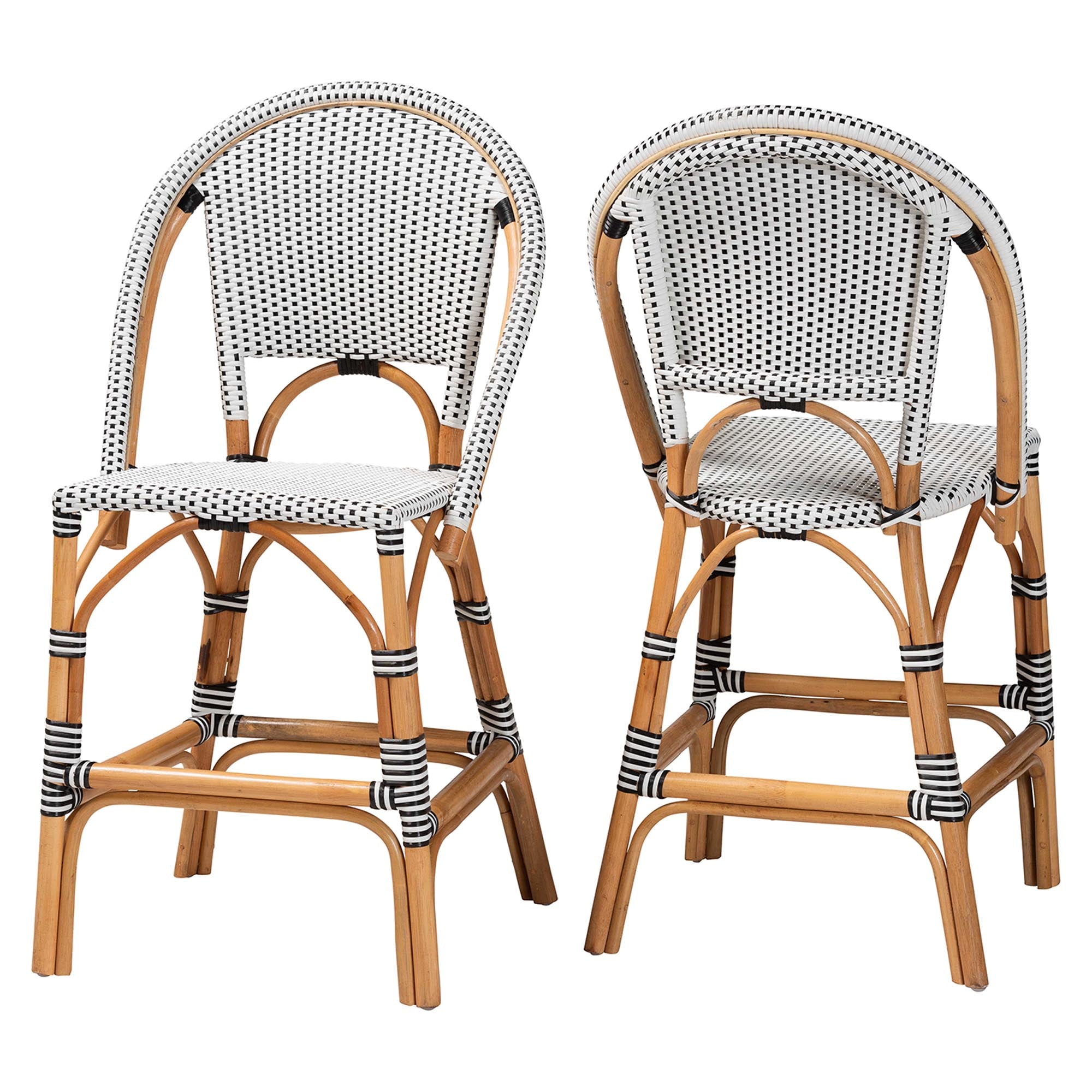 Lexi Rattan 2-Piece Counter Stool Set