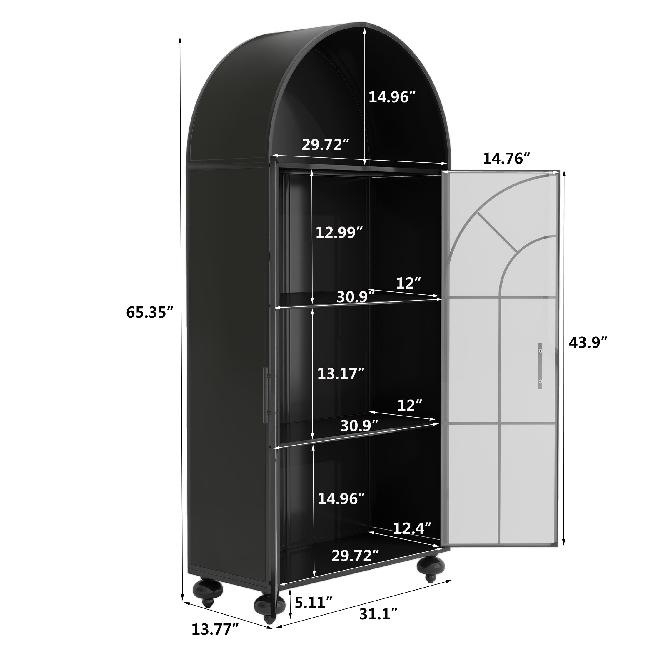 Modern Arched Storage Cabinet