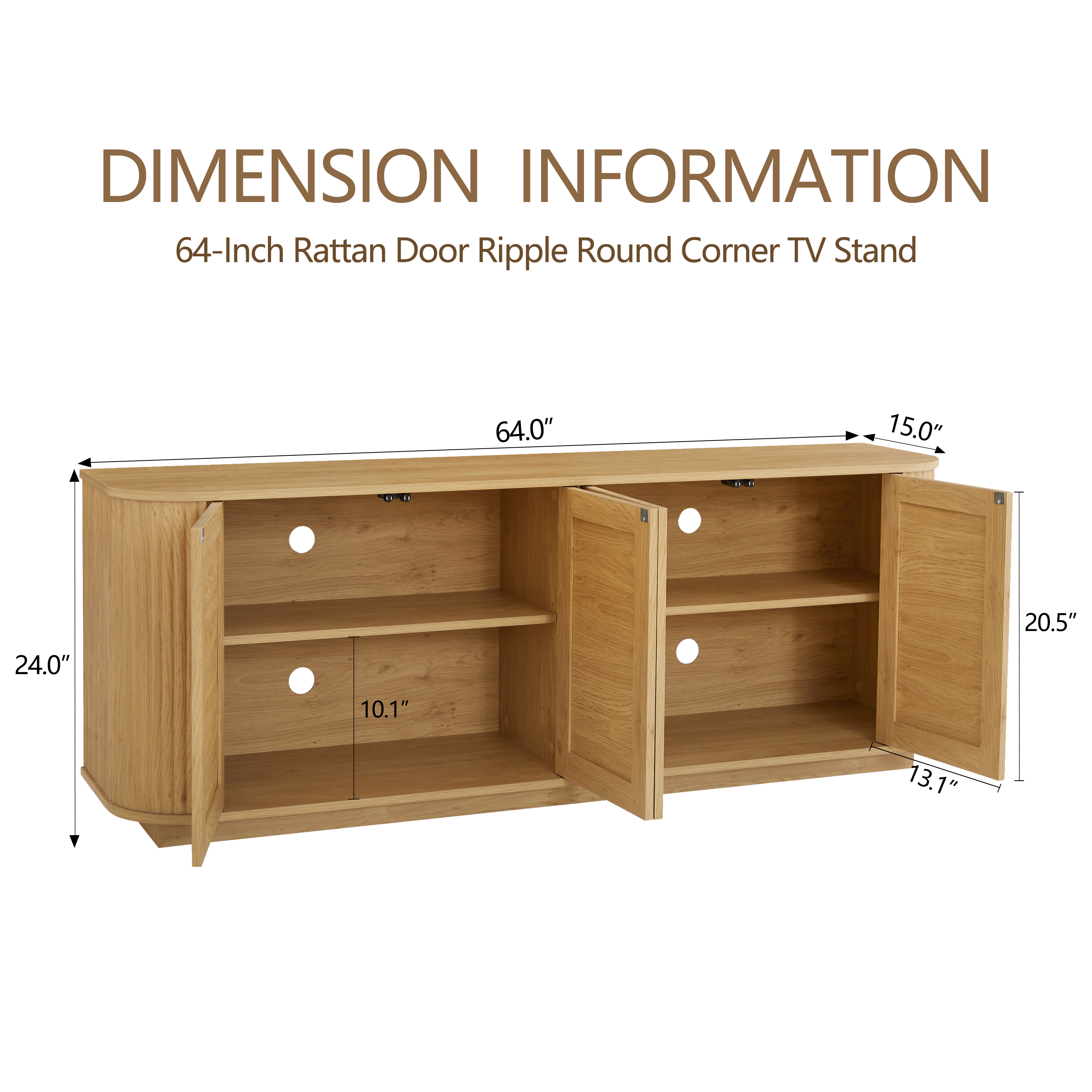 Rattan Cane Door Sideboard Storage Cabinet