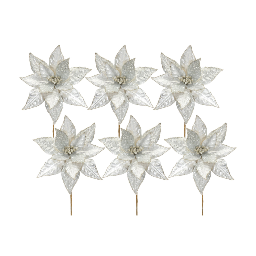 Ivory-Poinsetta-Stem-with-Champagne-Bead-Accent-(Set-of-6)-Faux-Florals