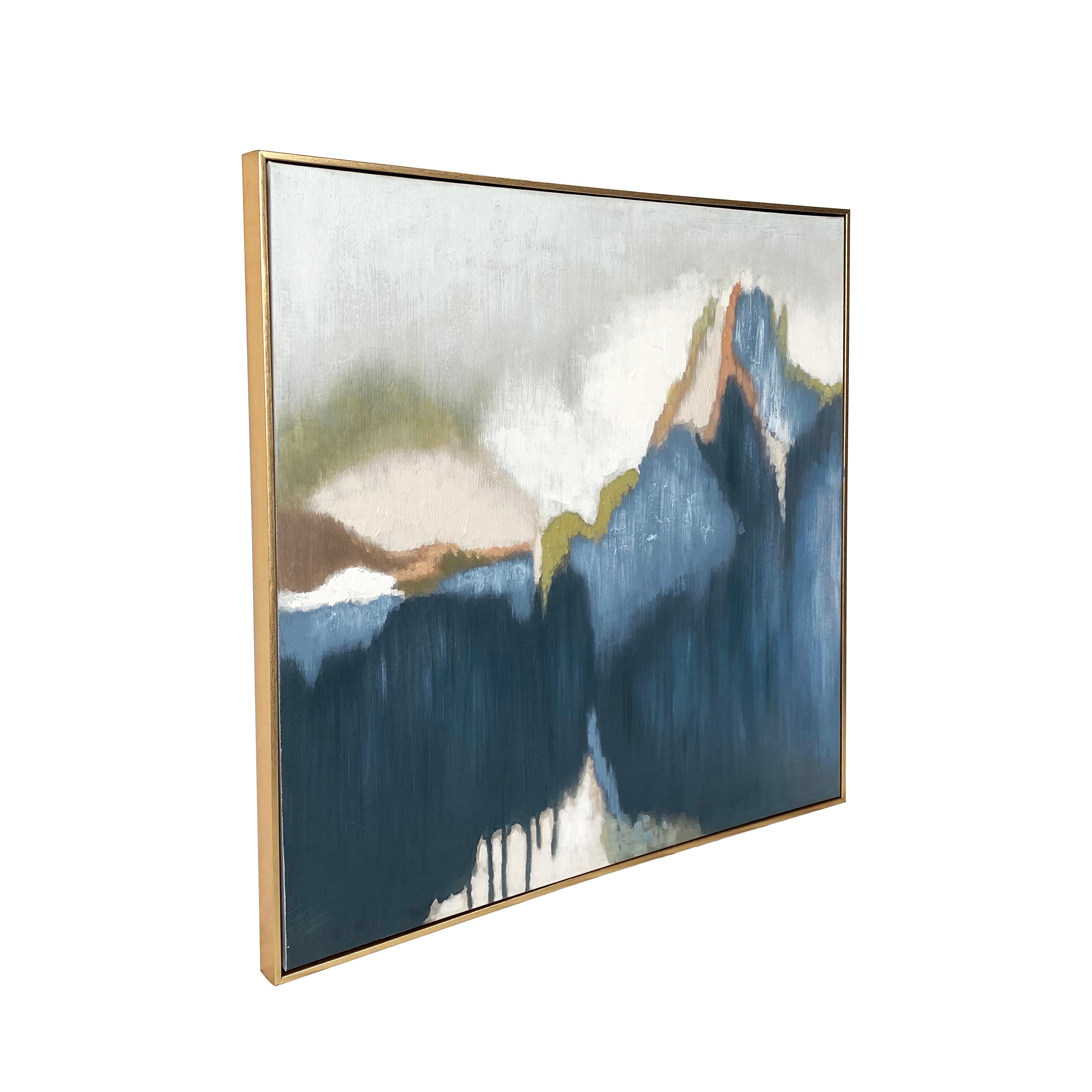 Abstract Vision Hand Painted Floating Framed Canvas Wall Art Print, 30"x30"
