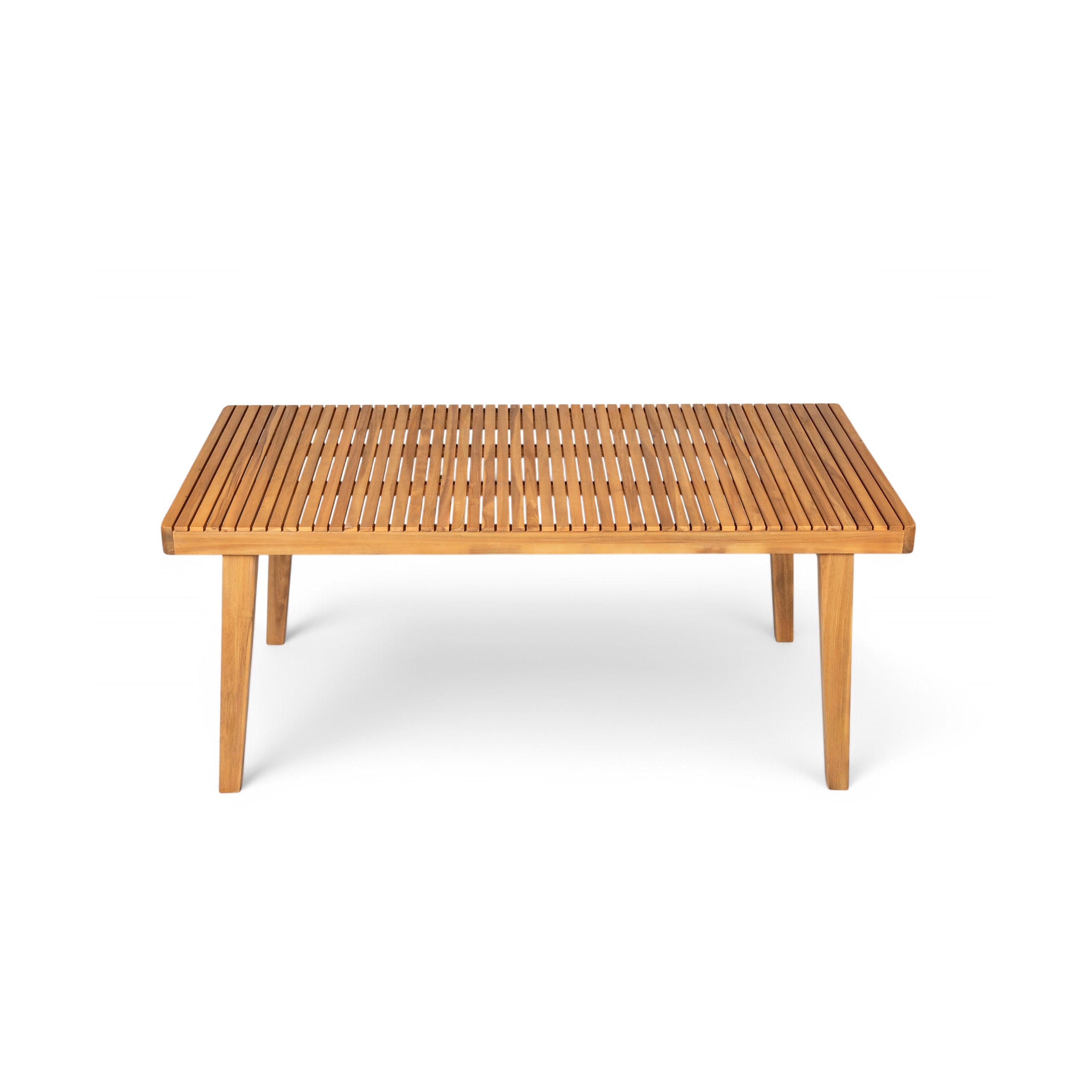 69' Acacia Wood Outdoor Dining Table with Slatted Top