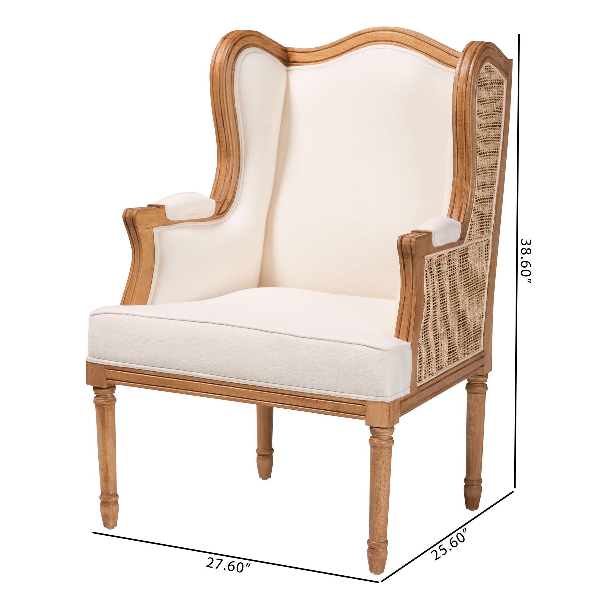 Traditional French Honey Oak Finished Wood Accent Chair