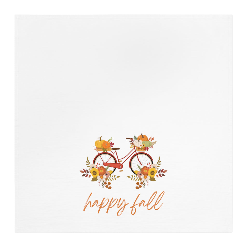 Happy Fall Autumn Bike Ride Decorative Tea Towel