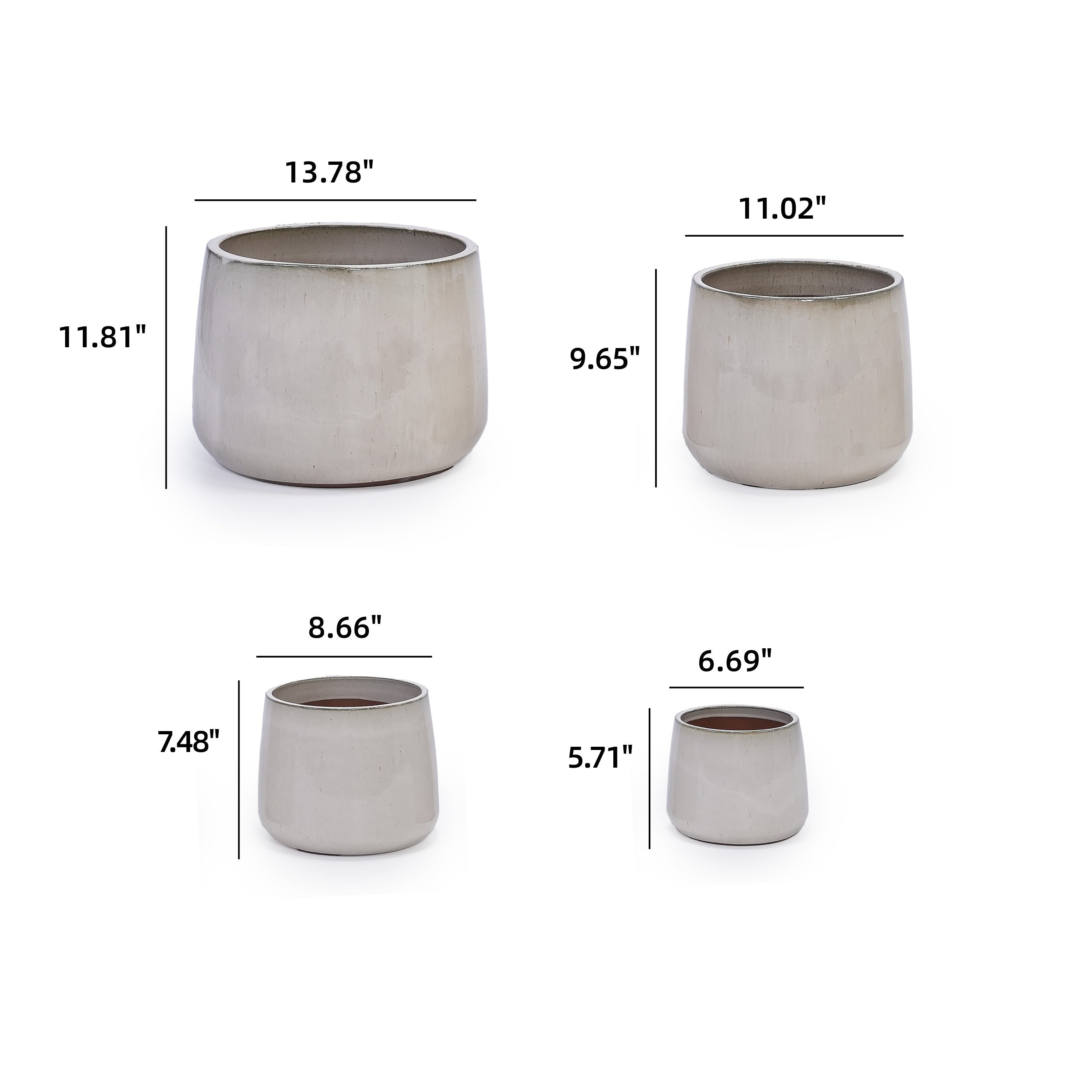 Faro Handmade Ceramic Planter, Set of 4