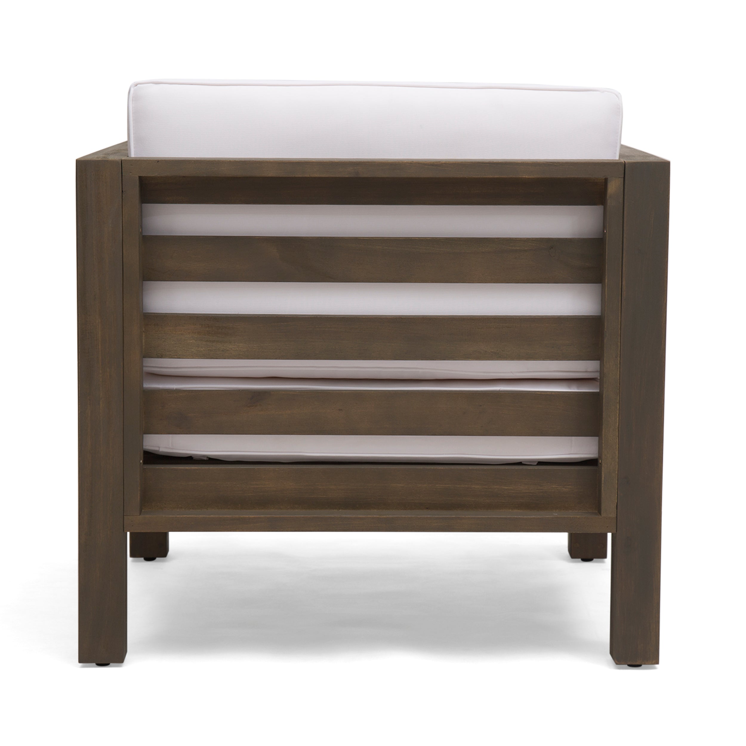 Oana Outdoor Acacia Wood Club Chair with Cushion