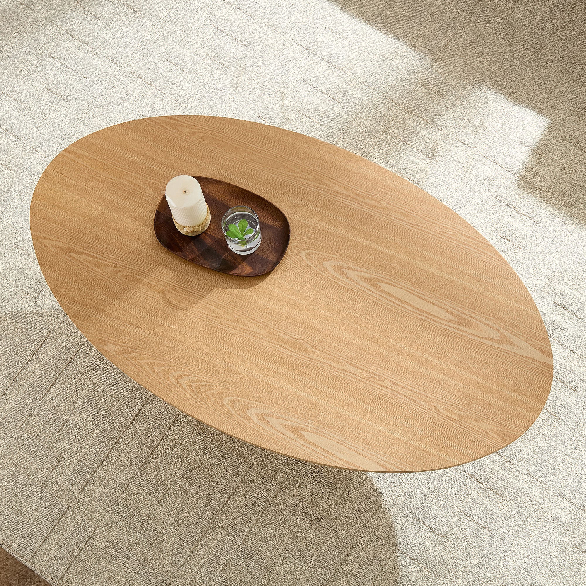 Fluted Oval Pedestal Coffee Table