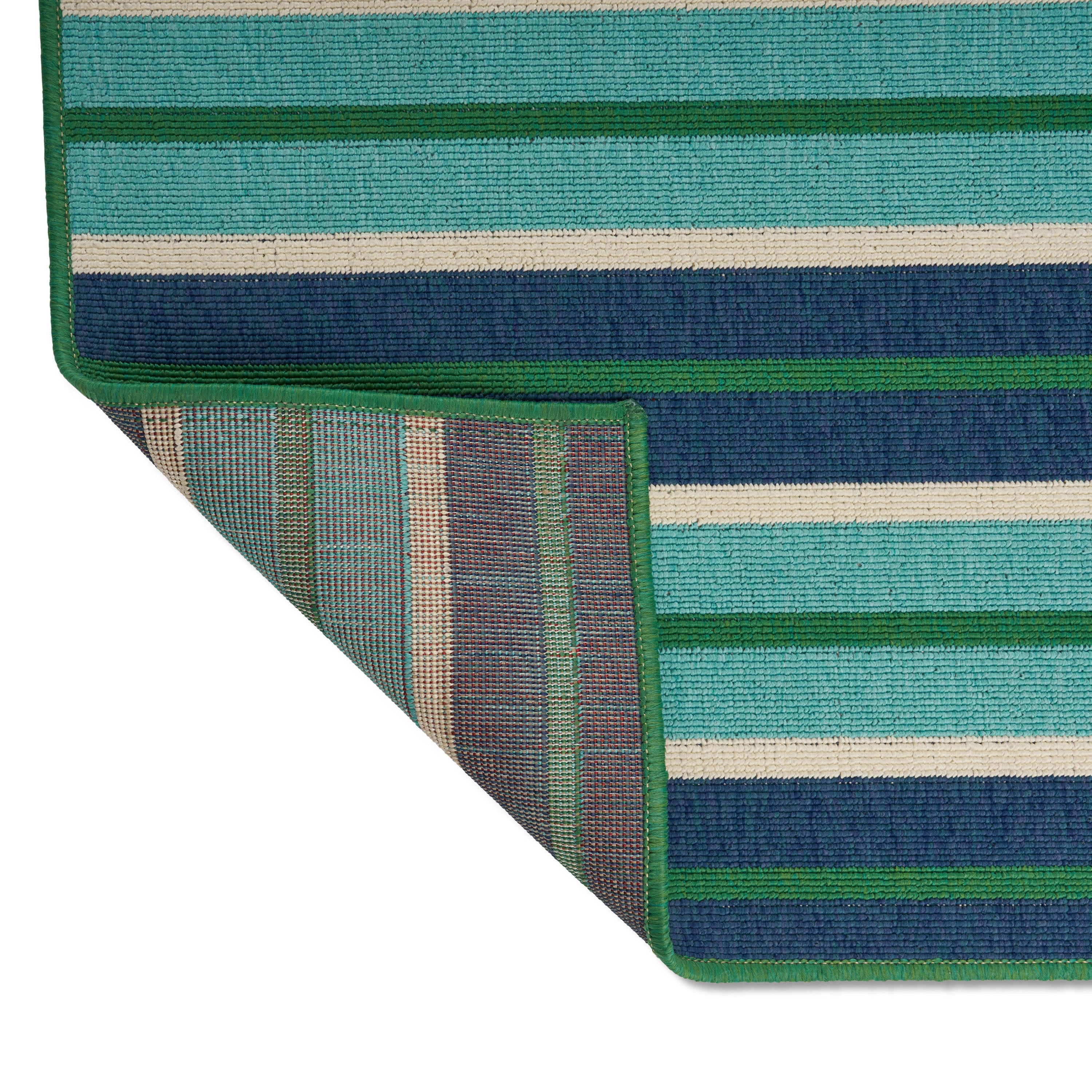 90"x63" Outdoor Rectangular Rug with Striped Regency Design