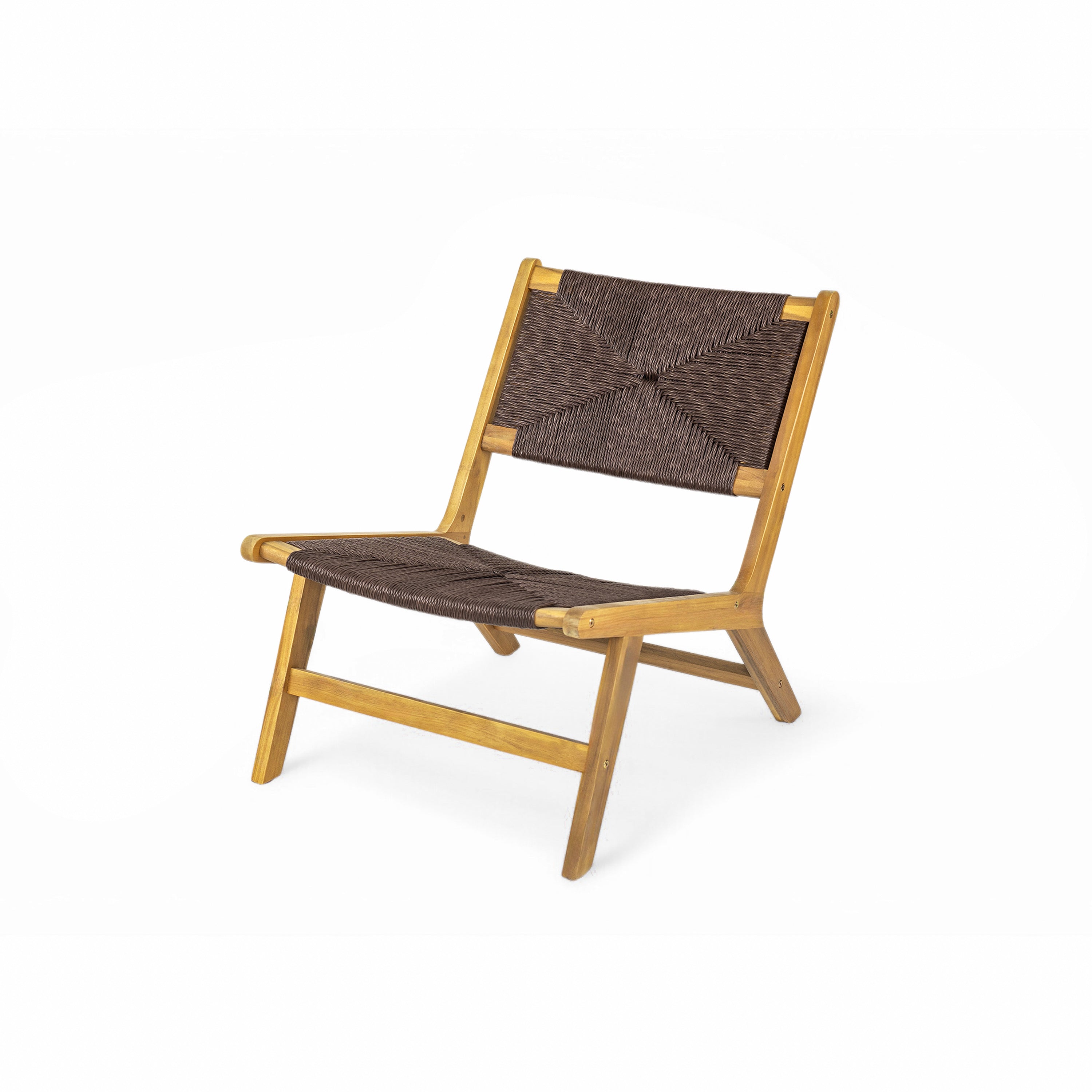 Catalina Acacia Wood Outdoor Armless Lounge Chair