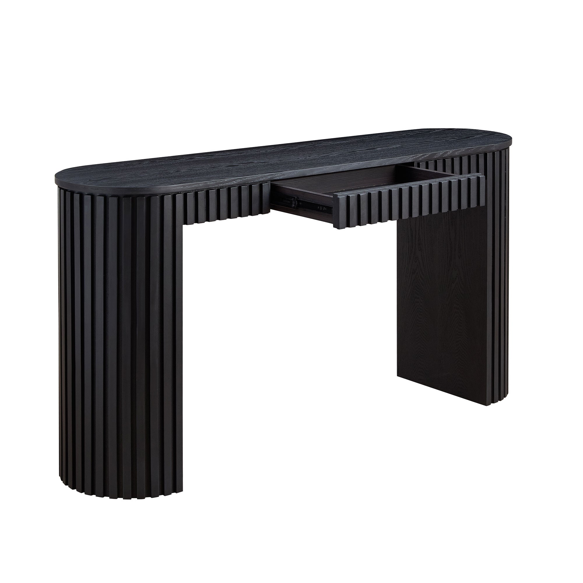 Mariposa Console Table with Drawer and Unique Vertical Stripe Design