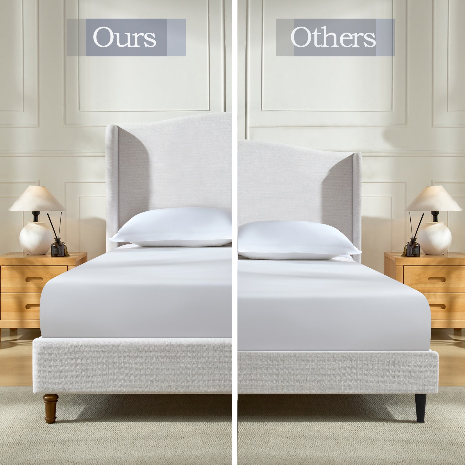 Hannah Upholstered Wingback Bed
