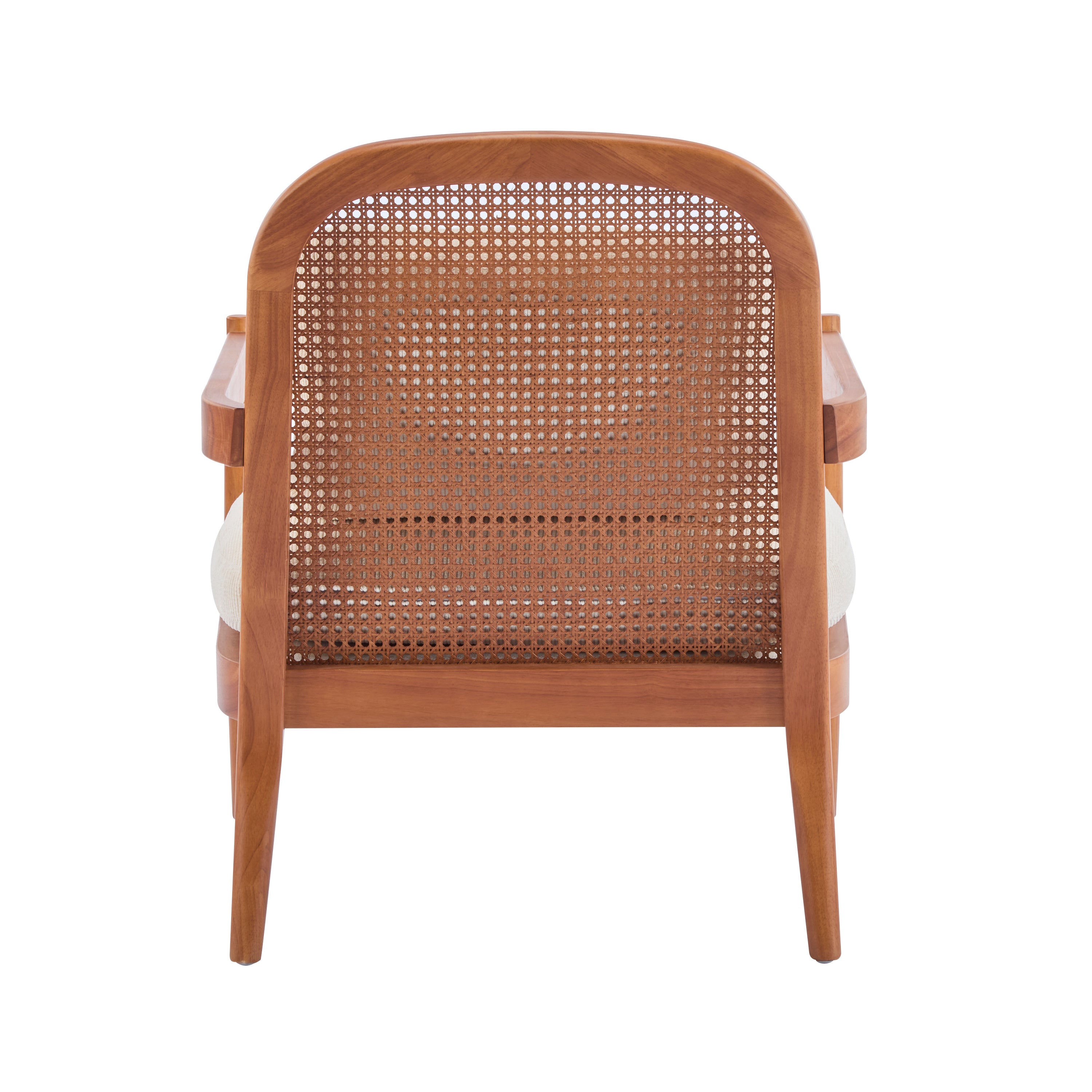 Elliston Solid Wood and Rattan Accent Chair with Cushions, Set of 2