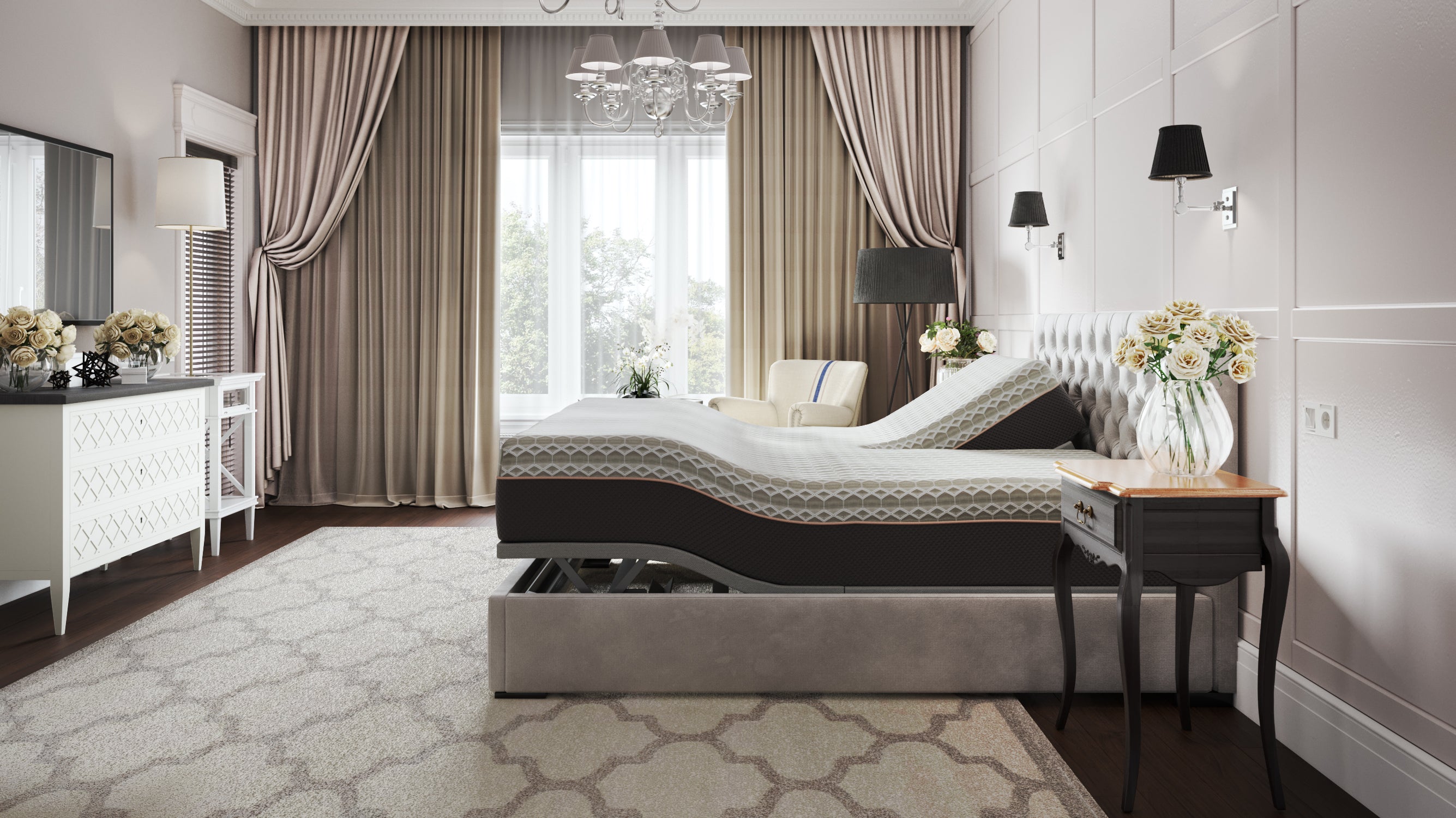 BedTech Copper Lux Hybrid 14" Split Top Mattress With Copper Infused Contouring Memory Comfort Layer and Supportive Coil System