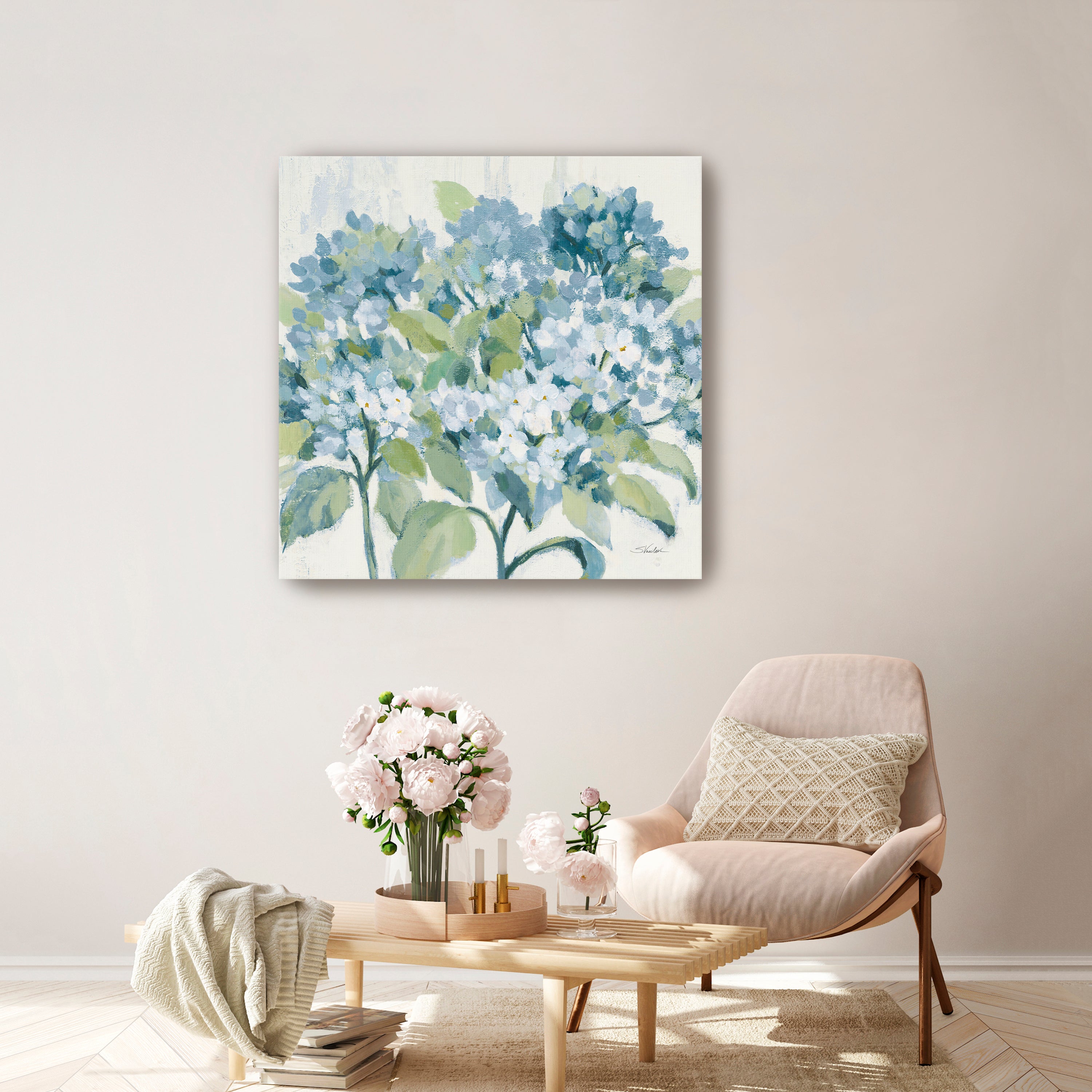 Romantic Hydrangeas Canvas Giclee