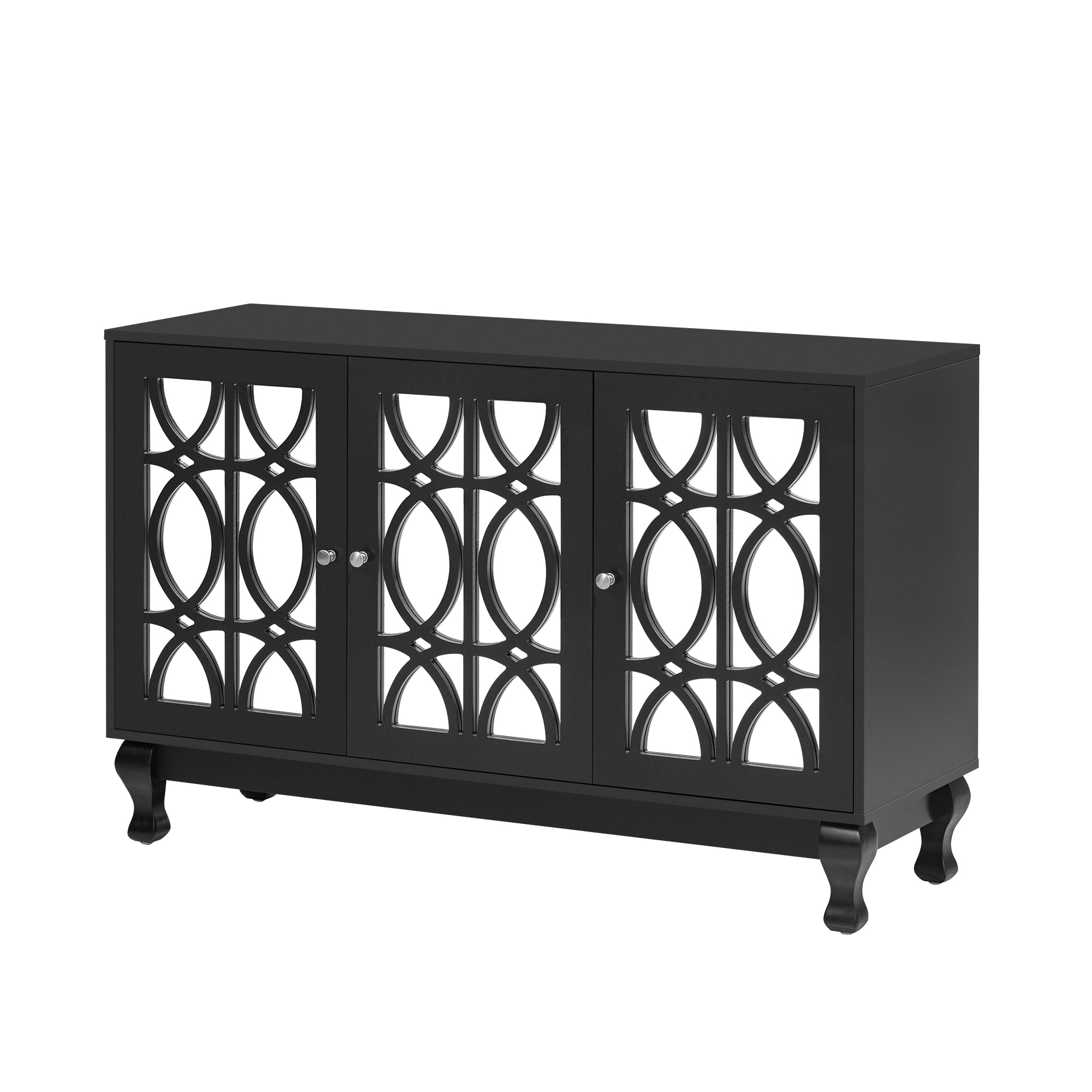 Mirrored Door Entertainment Center