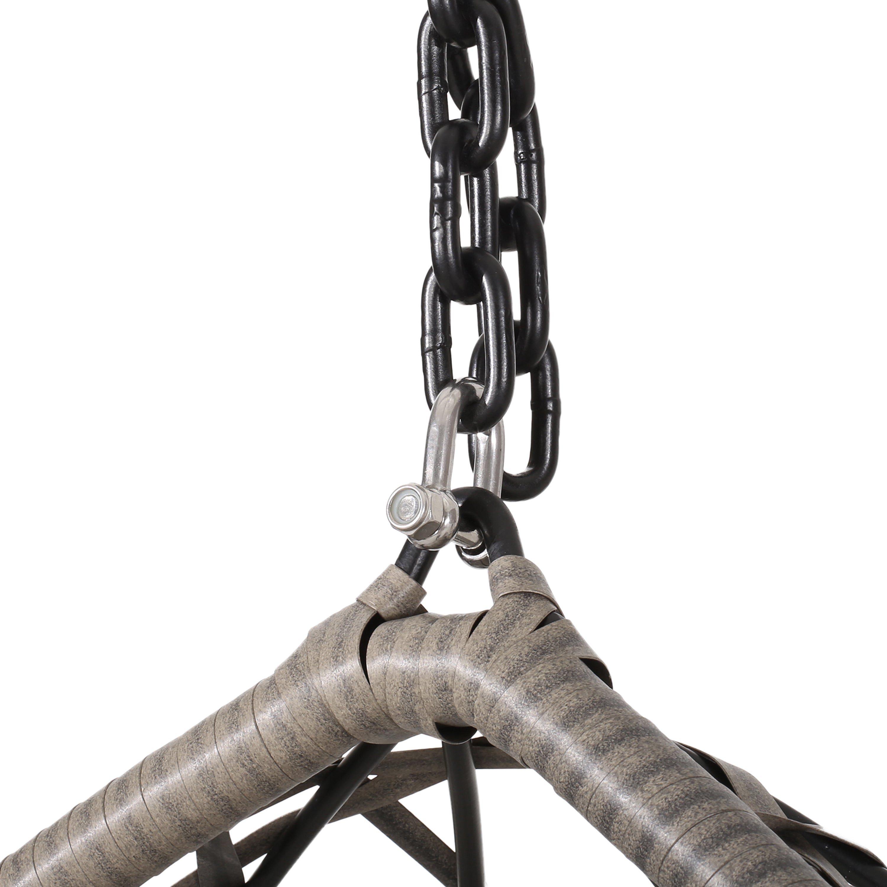 Hanging Chair with Tufted Cushion and Teardrop Shape