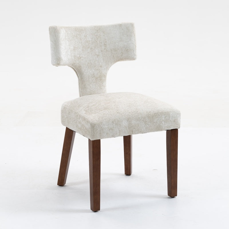 Upholstered T-Back Dining Chairs, Set of 2