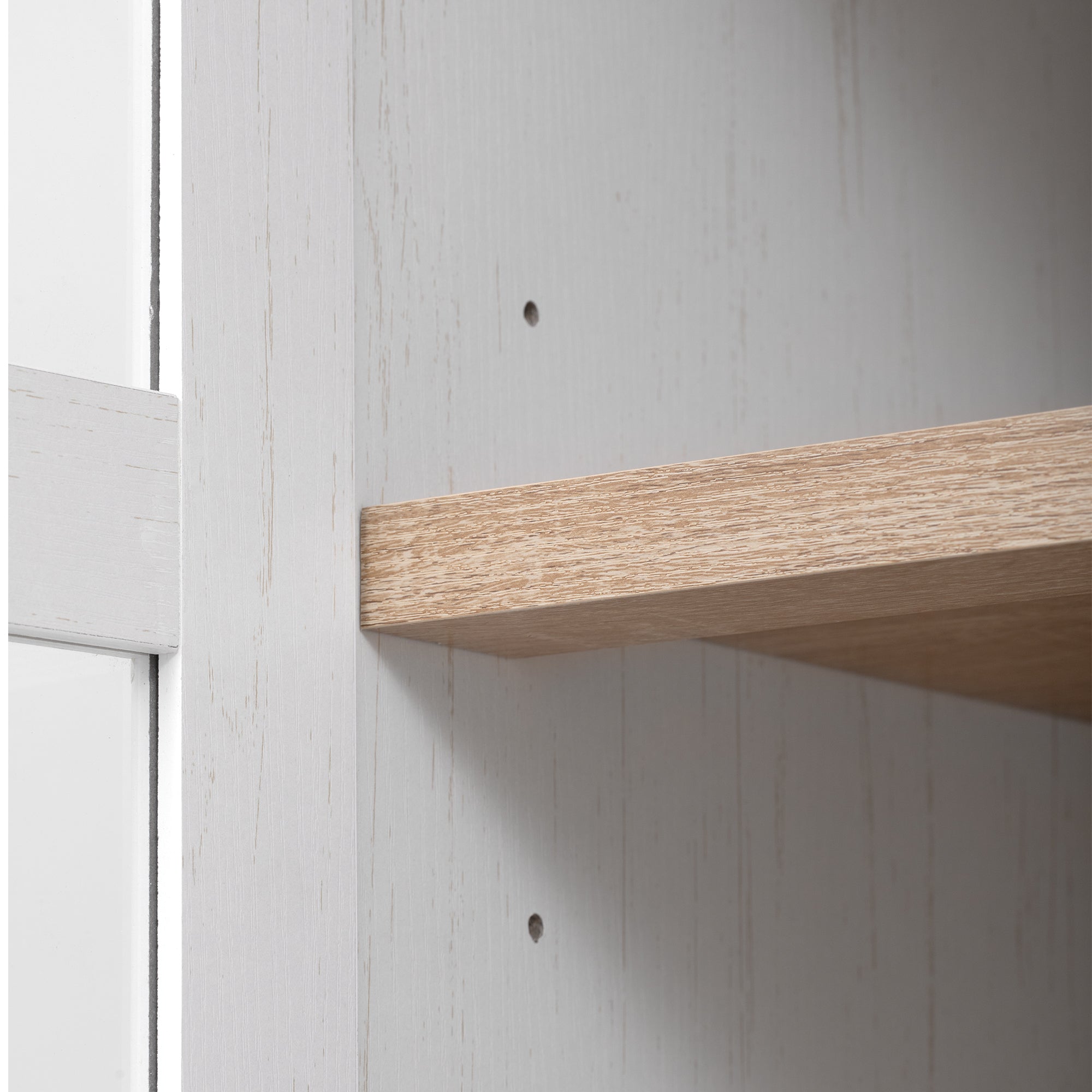 Farmhouse Kitchen Storage Cabinet with Open & Adjustable Shelves