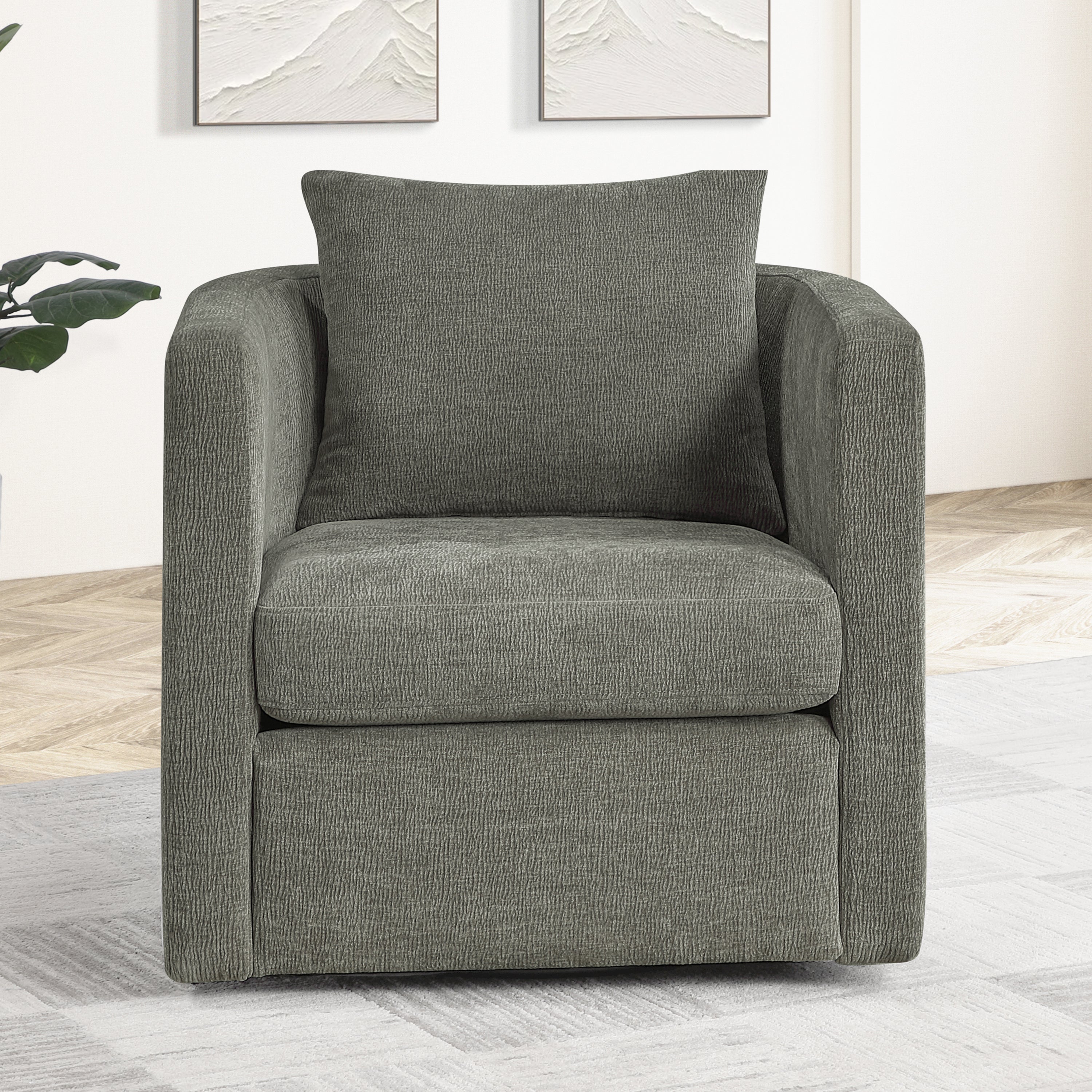 Sutton Swivel Barrel Chair with Performance Fabric