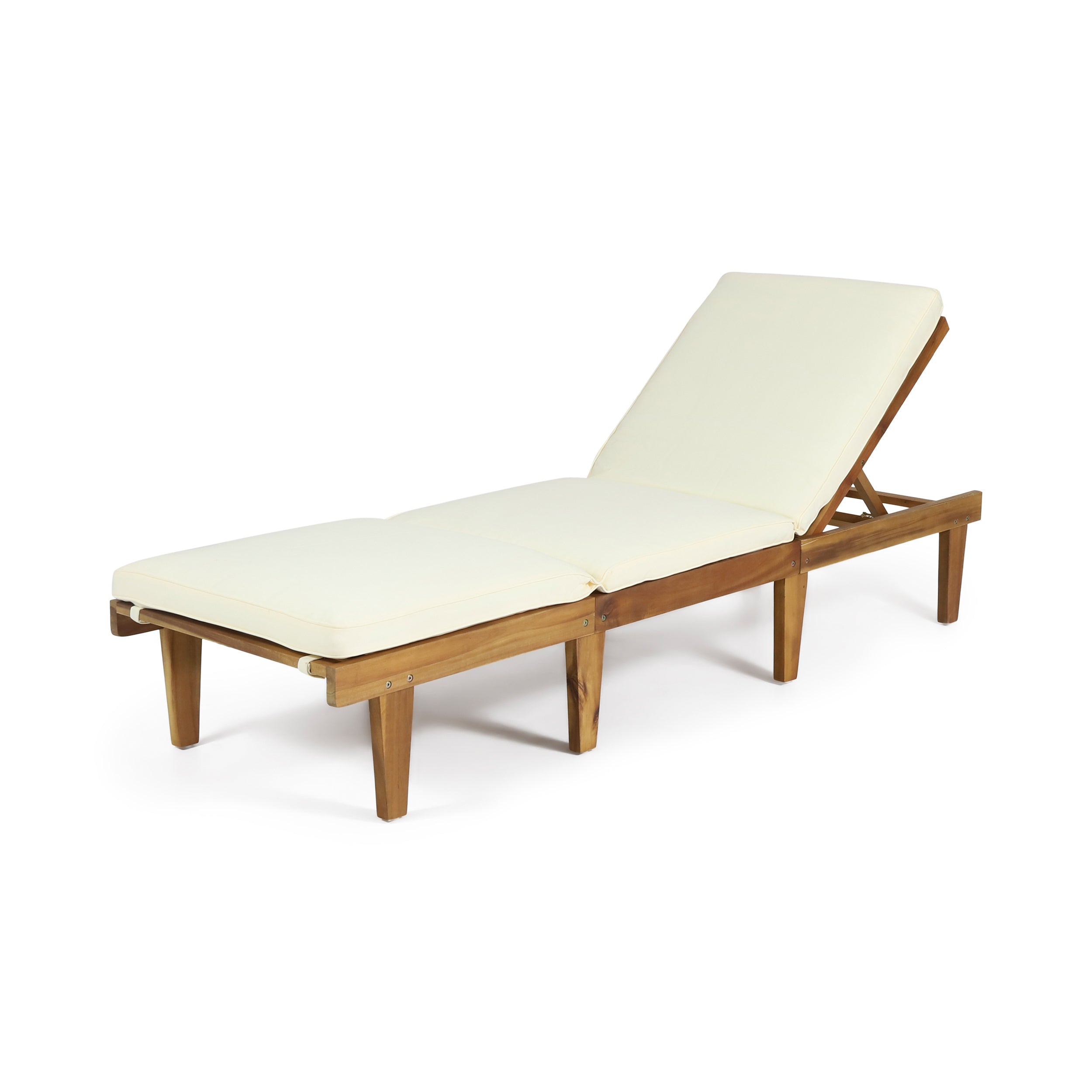 Ariana Acacia Wood Chaise Lounge with Cushion
