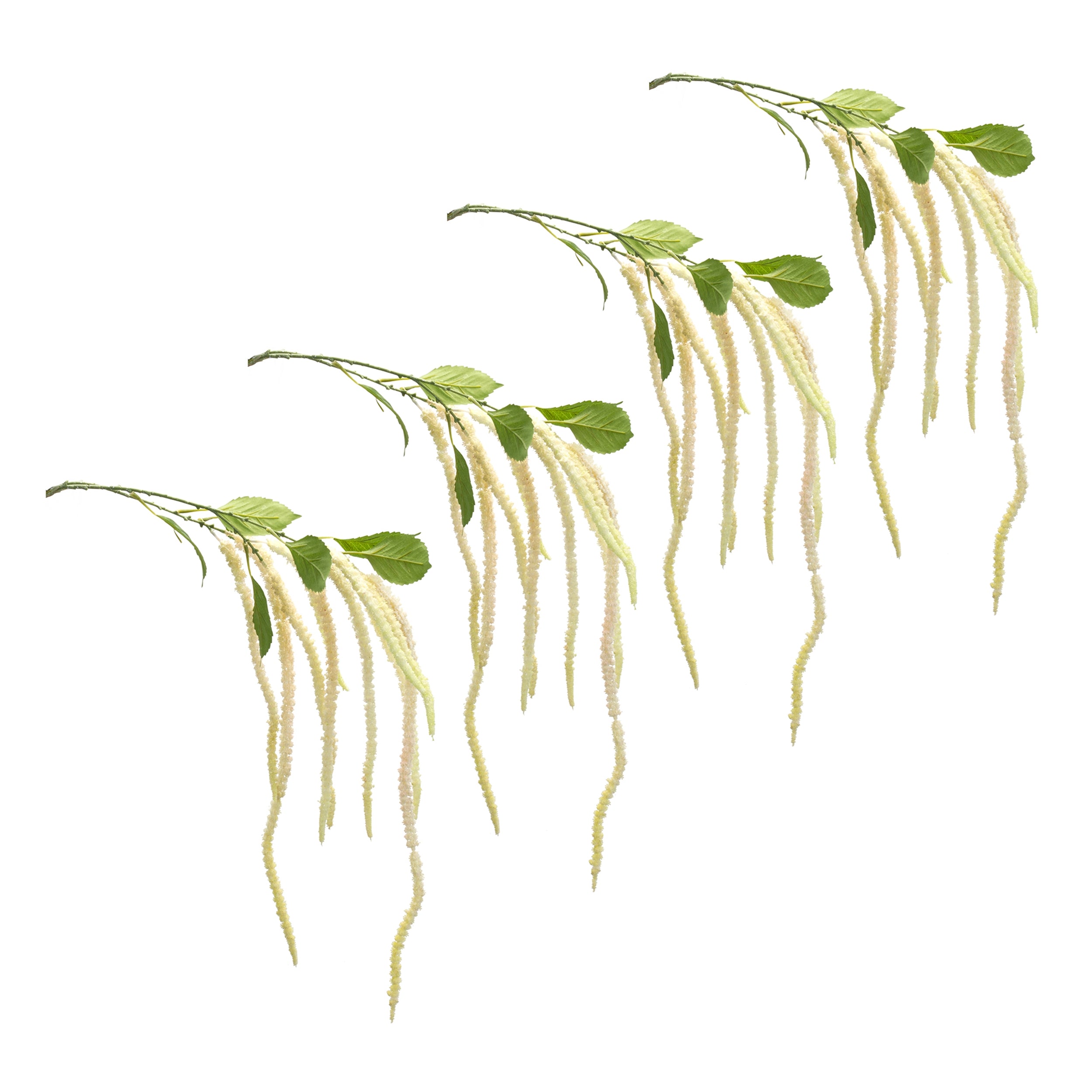 White Amaranthus Floral Stem, Set of 4