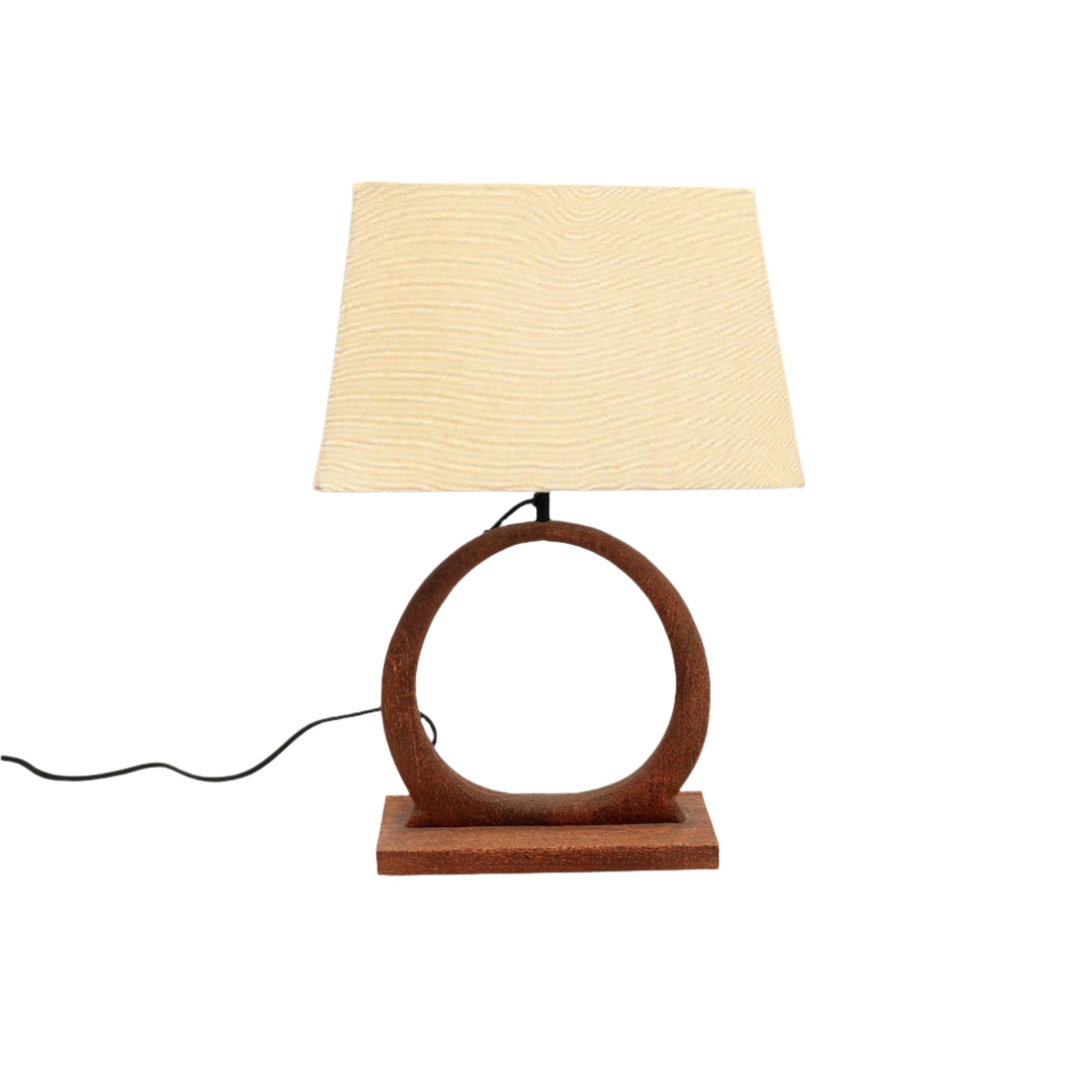 Decorative Table Lamp with Wooden Base