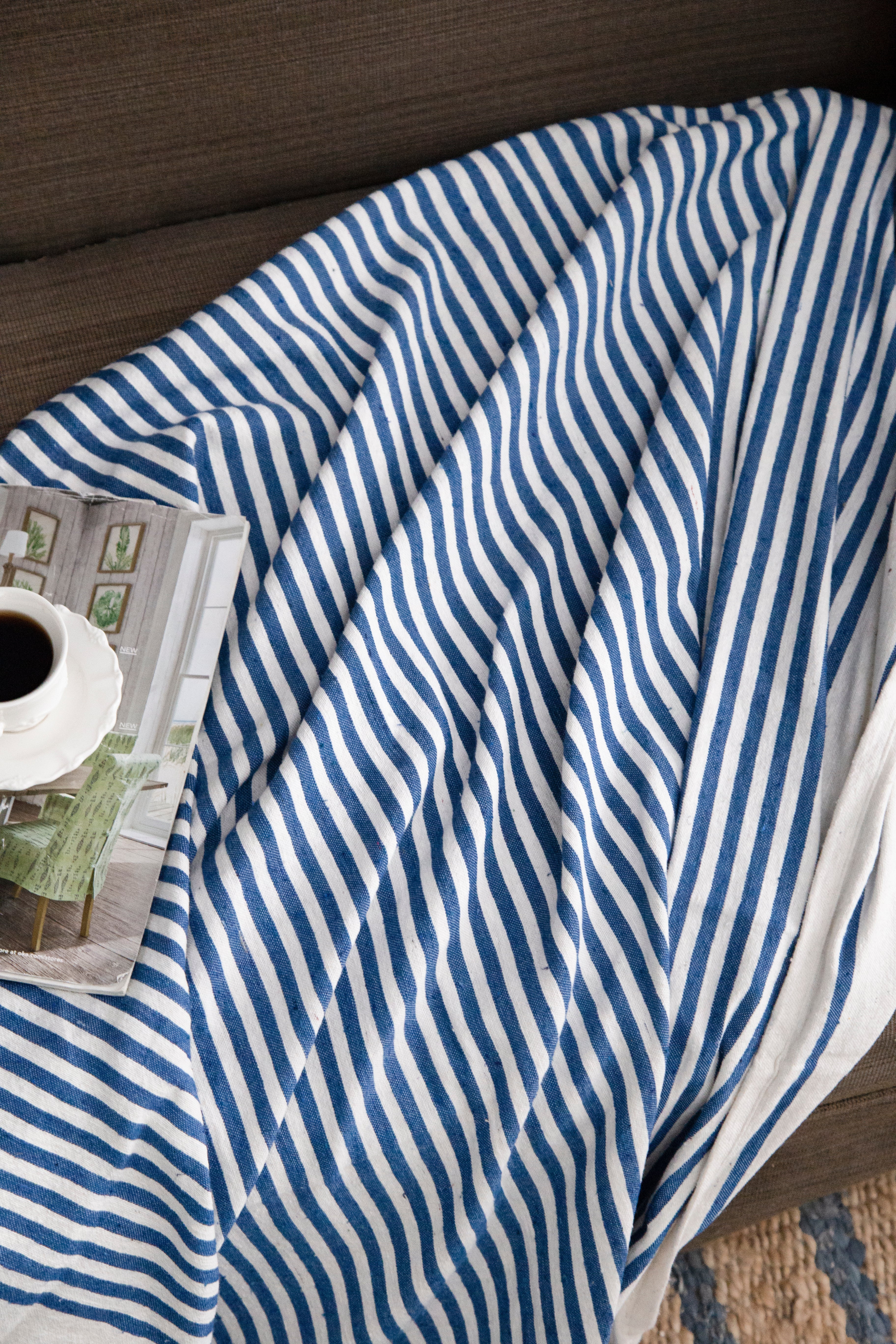 50x60' Brighton Blue Striped Throw Blanket, 2 Pack