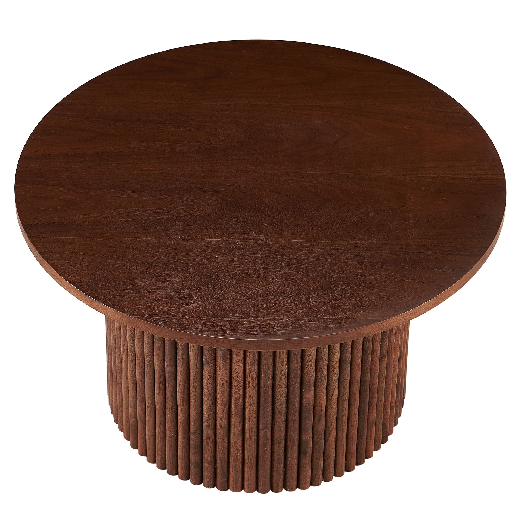 Fantasia Round Coffee Table Set with Column Design, Set of 2