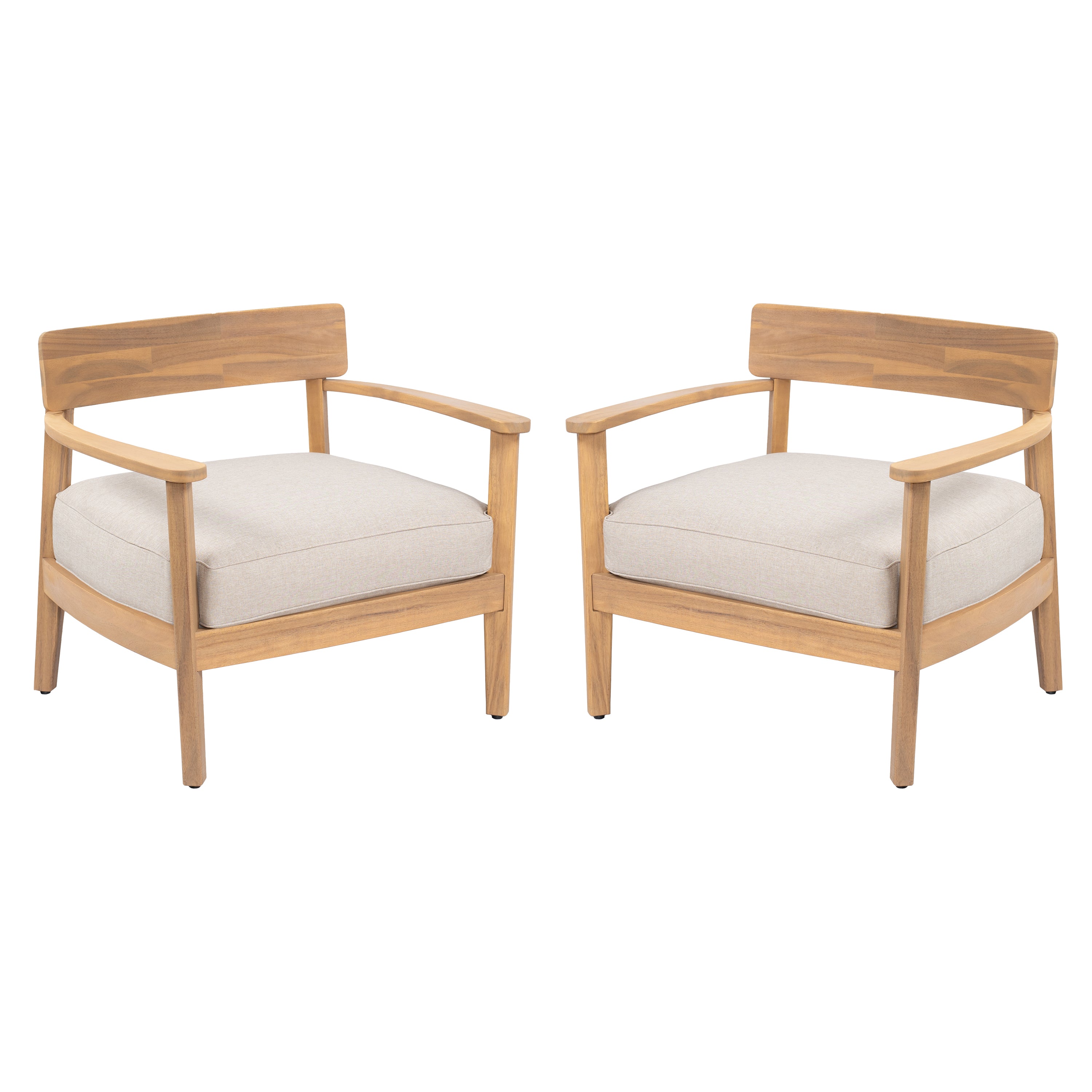 Mallorca Acacia Wood Club Chair With Seat Cushion