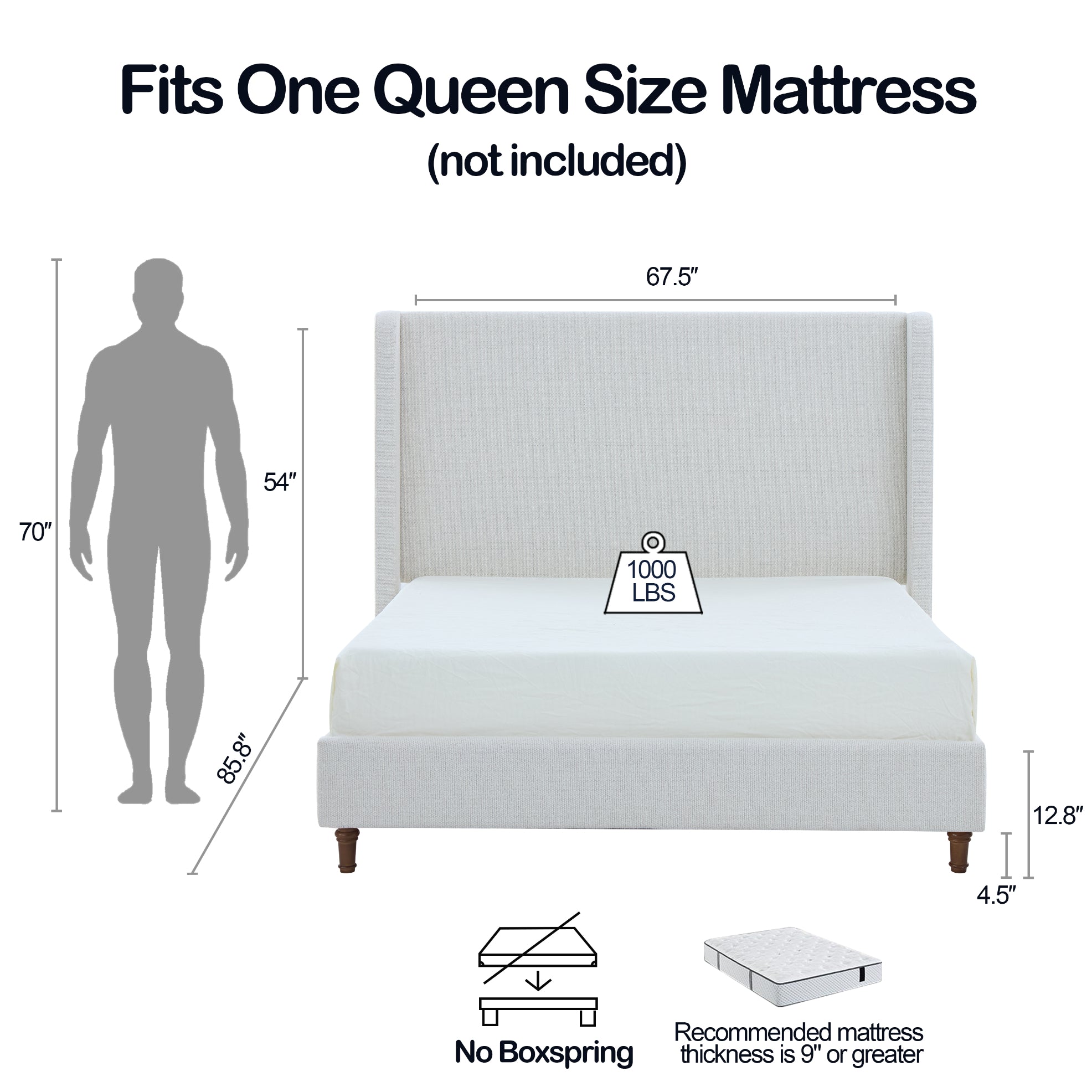 Harper Tall Headboard Upholstered Bed