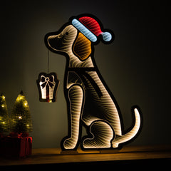 Santa Dog Infinity Light Display 31.25"