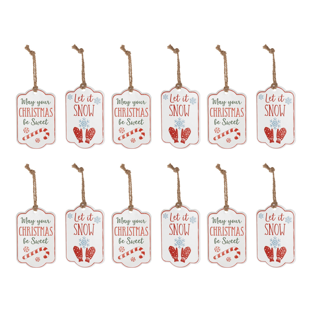 Holiday Sentiment Tag Ornament (Set of 12)