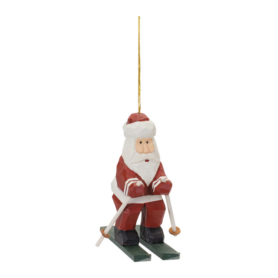 Santa on Skis Ornament, Set of 6