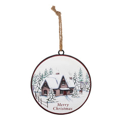 Woodland-Winter-Cabin-Disc-Ornament-(Set-of-12)-Ornaments