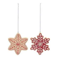 Gingerbread Snowflake Cookie Ornament (Set of 12)