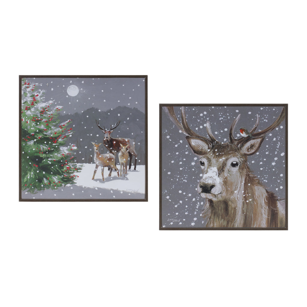 Framed-Winter-Deer-Wall-Art-(Set-of-2)-Wall-Art