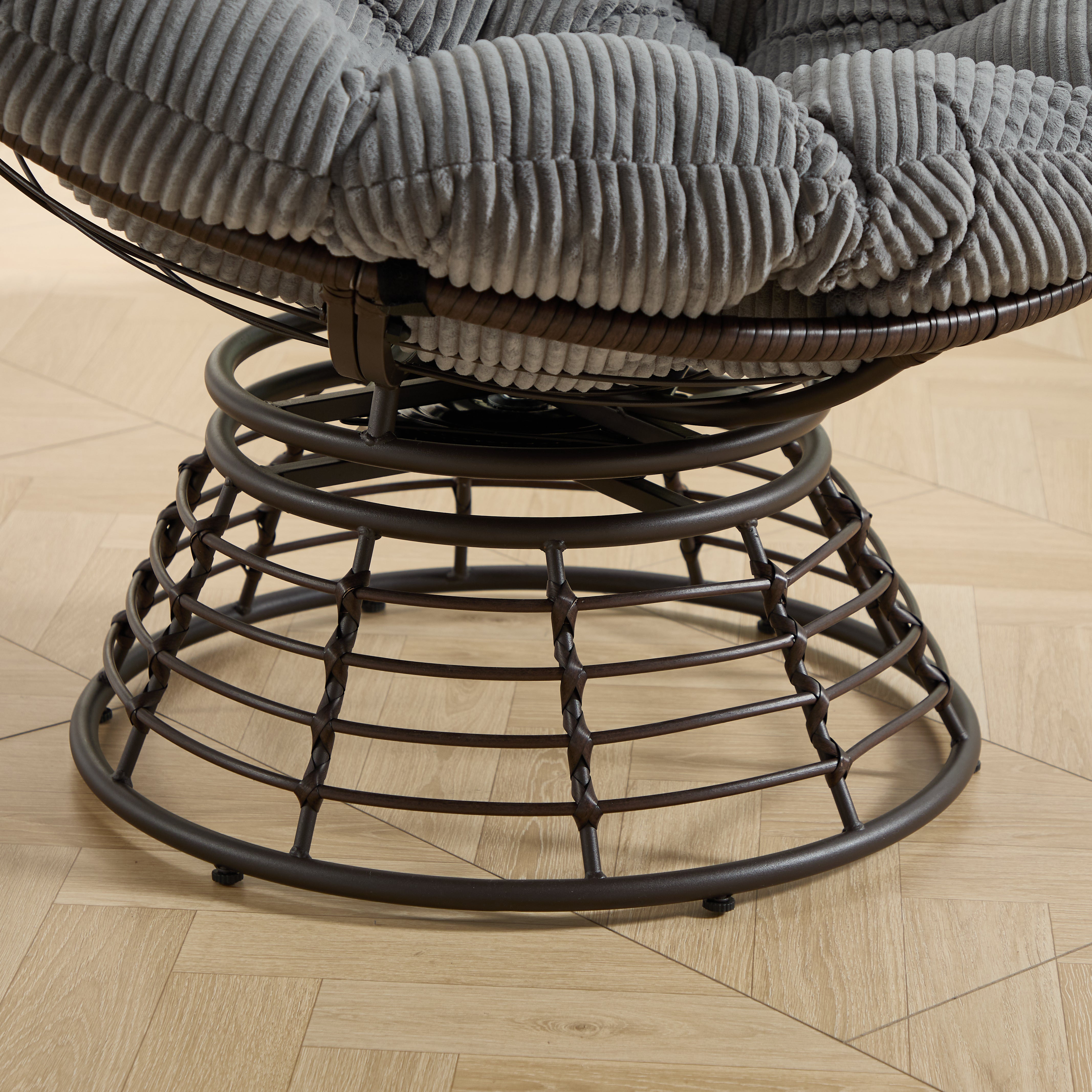 The Original Papasan™ 360° Swivel Indoor Outdoor Wicker Papasan Chair with Soft Thick Cushion