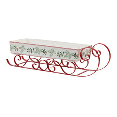 Wooden Sleigh with Pine Accents (Set of 2)