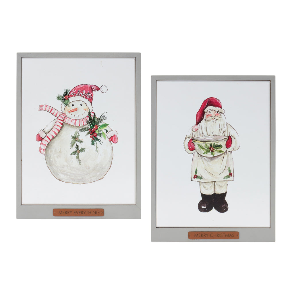 Framed-Santa-and-Snowman-Wall-Art-(Set-of-2)-Wall-Art