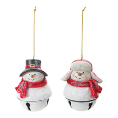 Snowman Sleigh Bell Ornament (Set of 12)