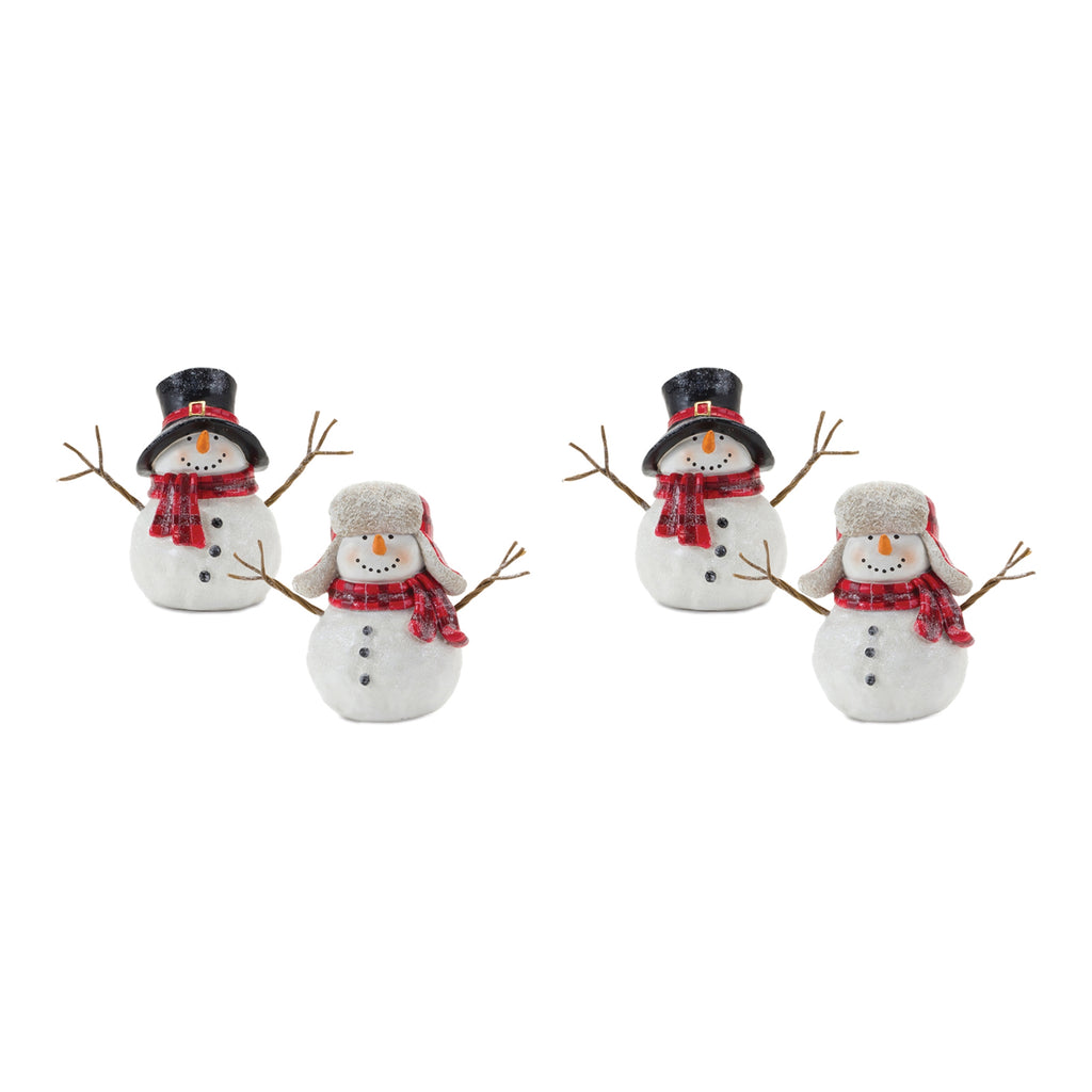 Snowman with Scarf Figurine (Set of 4)
