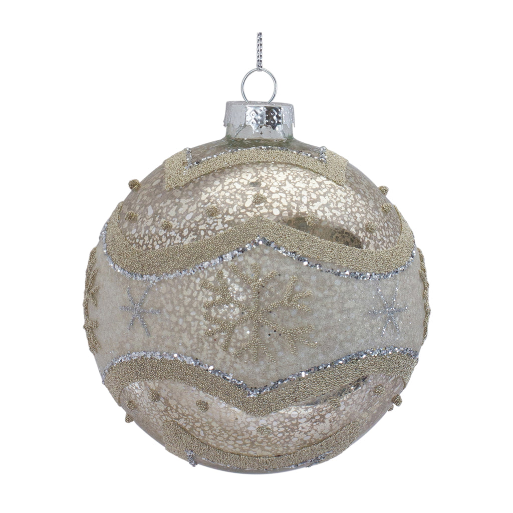 Snowflake Mercury Glass Ball Ornament (Set of 6)