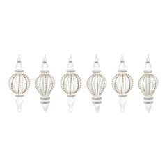 Jeweled Glass Finial Drop Ornament (Set of 6)