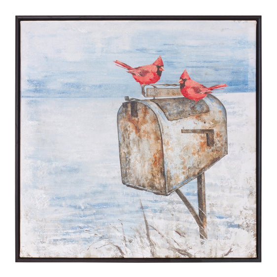 Cardinal and Mailbox Canvas Print 24"