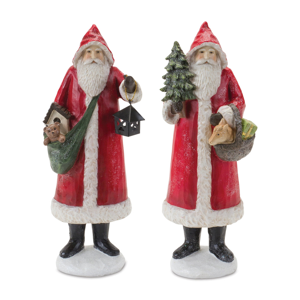 Woodland-Santa-Figurine-(Set-of-2)-Decor