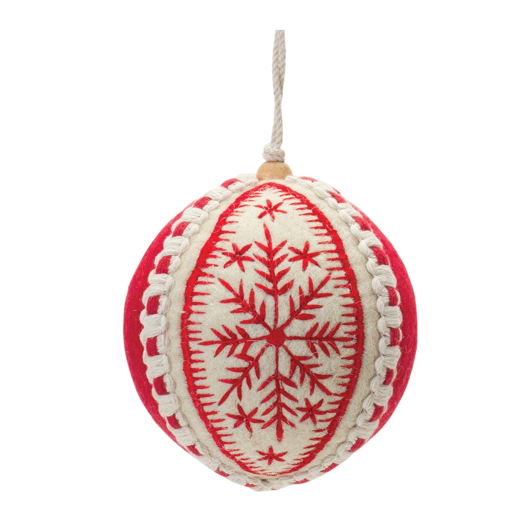 Embroidered-Wool-Ball-Ornament-(Set-of-4)-Ornaments