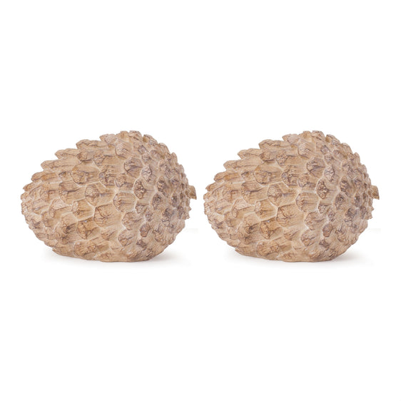 Carved Pine Cone, Set of 2