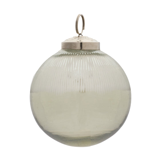 Ribbed Glass Ball Ornament, Set of 12